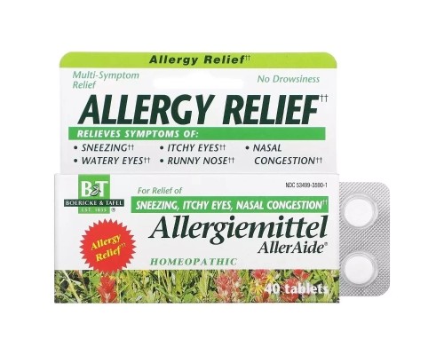 Вітамінно-мінеральний комплекс Boericke & Tafel Засіб від алергії, Allergy Relief, Allergiemittel AllerAide, 40 таблето (BAT-12590)