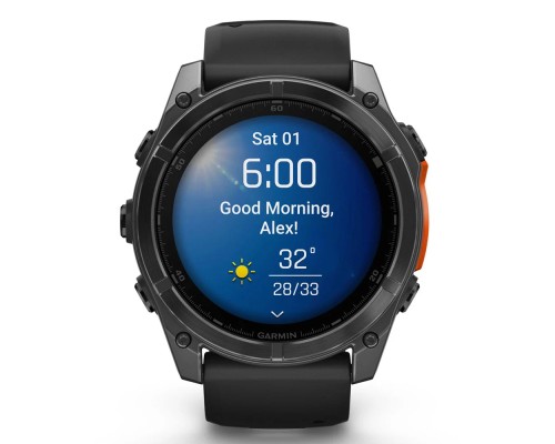 Смарт-годинник Garmin fenix 8 51mm, AMOLED, Glass/SS, SlateGray Steel/Black,BlkBnd, GPS (010-02905-00)