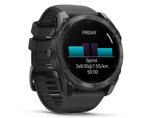 Смарт-годинник Garmin fenix 8 51mm, AMOLED, Glass/SS, SlateGray Steel/Black,BlkBnd, GPS (010-02905-00)