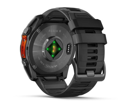 Смарт-годинник Garmin fenix 8 51mm, AMOLED, Glass/SS, SlateGray Steel/Black,BlkBnd, GPS (010-02905-00)