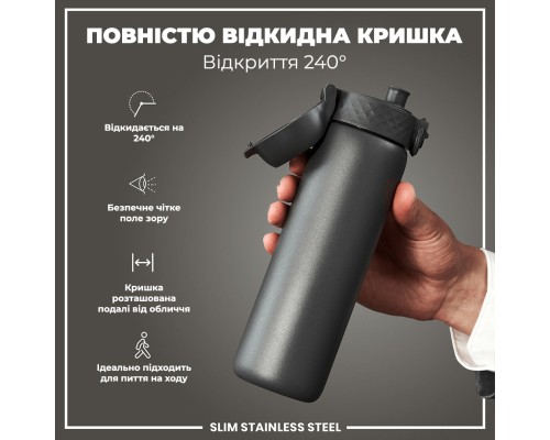 Пляшка для води ION8 OneTouch Stainless Steel 600 мл Grey (I8SS600GRY)