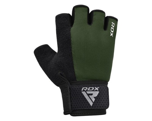 Рукавички для фітнесу RDX W1 Half Army Green Plus S (WGA-W1HA-S+)