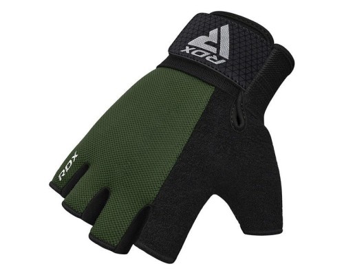 Рукавички для фітнесу RDX W1 Half Army Green Plus S (WGA-W1HA-S+)