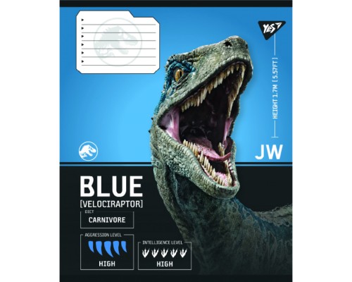 Зошит Yes JURASSIC WORLD Strength and Power А5 12 аркушів клітинка (767663)