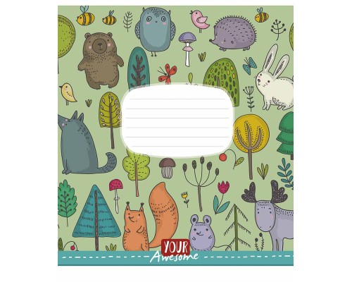 Зошит Школярик Funny cuties 12 аркушів коса лінія (012-3142L)