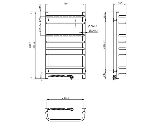 Сушарка для рушників Navin Симфонія 480x800 (12-009130-4880)