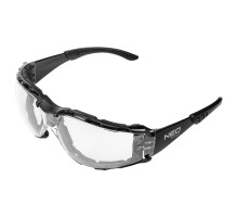 Захисні окуляри Neo Tools протиосколкові,клас захисту FT,резинові дужки,полікарбонат,прозорі (97-520)