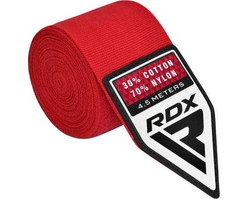 Бинт для спорту RDX WX Professional Boxing Hand Wraps Red 4.5м (HWX-RR+)