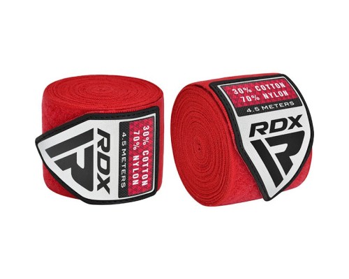 Бинт для спорту RDX WX Professional Boxing Hand Wraps Red 4.5м (HWX-RR+)
