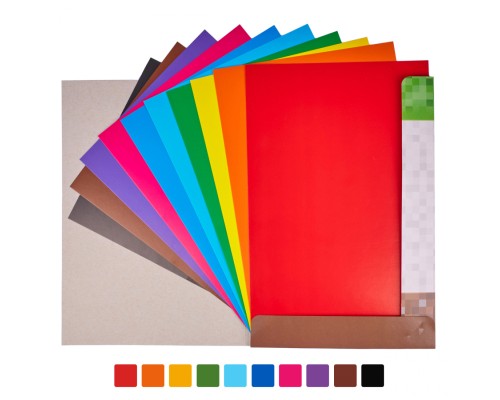 Кольоровий картон Yes односторонній А4 Minecraft 10 аркушів (955455)