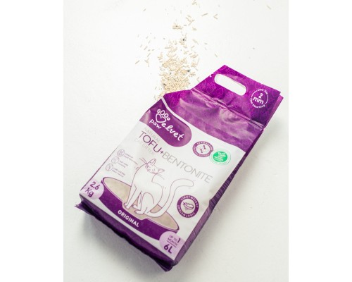 Наповнювач для туалету Velvet Paw TOFU з бентонітом, оригінальний (2 мм) 2.6 кг (TOF70021)