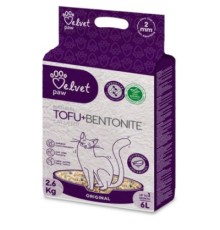 Наповнювач для туалету Velvet Paw TOFU з бентонітом, оригінальний (2 мм) 2.6 кг (TOF70021)