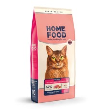 Сухий корм для кішок Home Food Healthy skin and shiny coat з індичкою та лососем 10 кг (4820235020569)