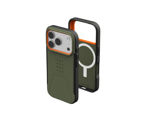 Чохол до мобільного телефона UAG iPhone 17 Pro Civilian MagSafe Olive/Orange (114545117297)