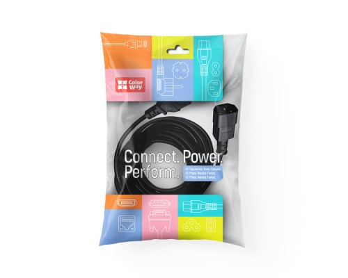 Кабель живлення C13 to C14 1.8m black ColorWay (CW-CBP087-BK)