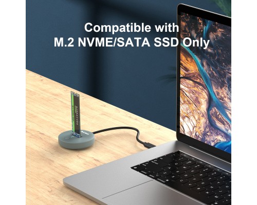 Док-станція для накопичувачів Maiwo M.2 NVMe/SATA SSD to USB3.2 Gen2 USB-C 10Gbps (K1698P2)