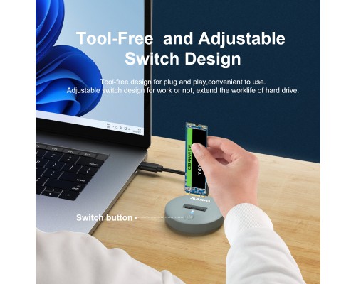 Док-станція для накопичувачів Maiwo M.2 NVMe/SATA SSD to USB3.2 Gen2 USB-C 10Gbps (K1698P2)