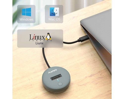 Док-станція для накопичувачів Maiwo M.2 NVMe/SATA SSD to USB3.2 Gen2 USB-C 10Gbps (K1698P2)