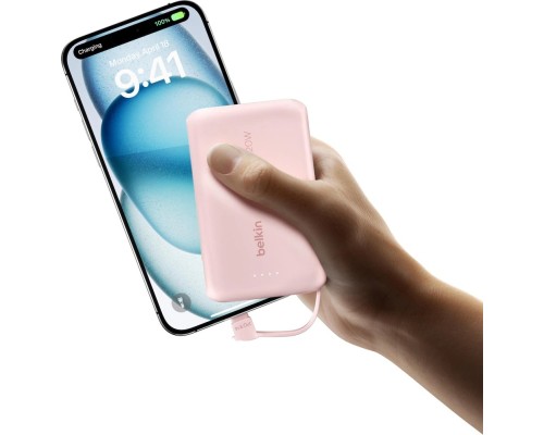 Батарея універсальна Belkin 10000mAh, 20W, USB-C, Pink (BPB021HQPK)
