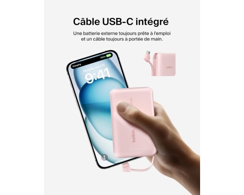 Батарея універсальна Belkin 10000mAh, 20W, USB-C, Pink (BPB021HQPK)