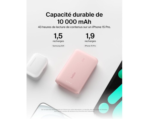 Батарея універсальна Belkin 10000mAh, 20W, USB-C, Pink (BPB021HQPK)