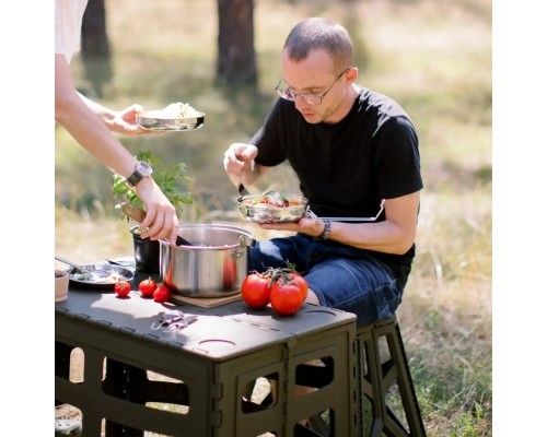 Стілець складаний Tribe Camp Chair High пластиковий Olive (T-EF-0002-olive)