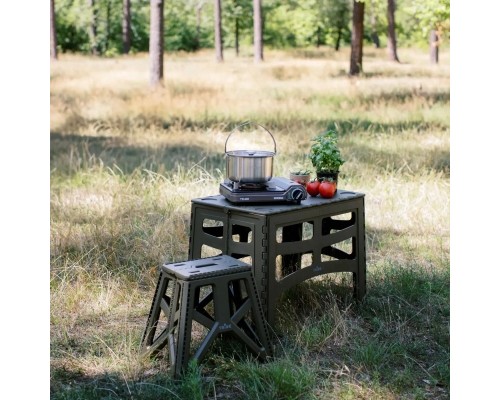 Стілець складаний Tribe Camp Chair High пластиковий Olive (T-EF-0002-olive)