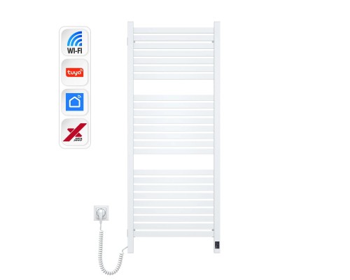 Сушарка для рушників Navin Авангард Х, 1200х480, Wi-Fi, сталь, білий, лівобічна (12-172155-4812)