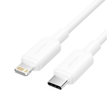 Дата кабель USB 2.0 Type-C Male to Lightning Male 3A Cable 1M White VENTION (LAJWF)