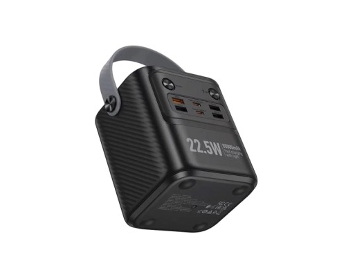 Батарея універсальна HOCO 80000mAh, 22.5W, PD20W, 4*USB/2*Type-C, ліхтарик, Black (J152 / 44522)