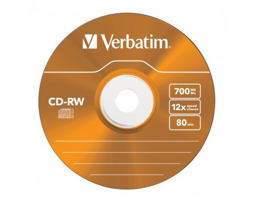 Диск CD Verbatim CD-RW 700Mb 12X SlimBox 5шт Color (43167)