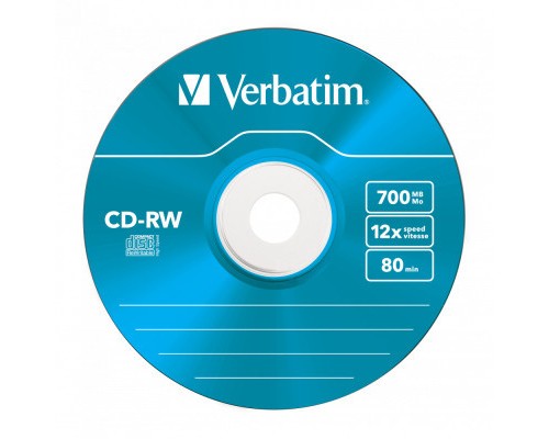Диск CD Verbatim CD-RW 700Mb 12X SlimBox 5шт Color (43167)