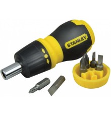 Викрутка Stanley Multibit Stubby, реверсивна, з 6 змінними бітами (0-66-358)