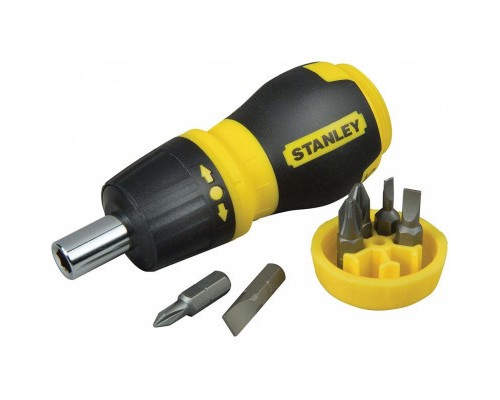 Викрутка Stanley Multibit Stubby, реверсивна, з 6 змінними бітами (0-66-358)