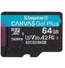 Карта пам'яті Kingston 64GB microSD class 10 UHS-I U3 A2 Canvas Go Plus (SDCG3/64GBSP)
