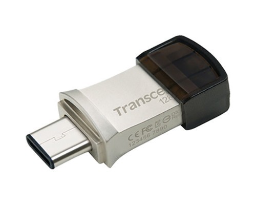 USB флеш накопичувач Transcend 128GB JetFlash 890 Silver USB 3.1/Type-C (TS128GJF890S) 