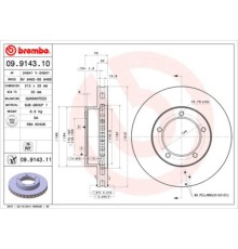 Гальмівний диск Brembo 09.9143.11