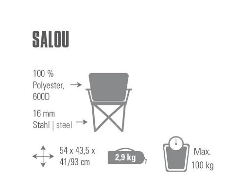 Крісло складане High Peak Salou Dark Grey/Blue (928988)