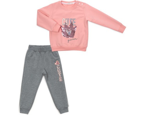 Спортивний костюм дитячий Breeze з короною перевертишем (16480-92G-peach)