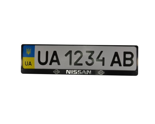Рамка номерного знака CarLife пластик з об'ємними літерами NISSAN (2штт) (24-013)