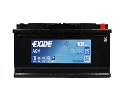 Акумулятор автомобільний EXIDE START-STOP AGM 105A (EK1050)