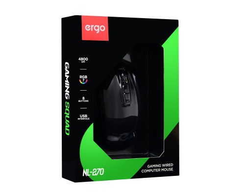 Мишка Ergo NL-270 USB Black (NL-270)