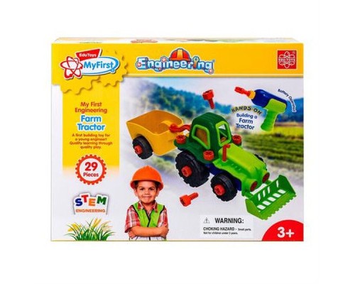 Конструктор EDU-Toys Трактор з інструментами (JS030)