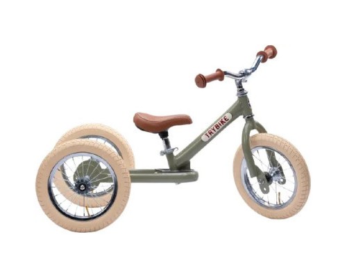Біговел Trybike триколісний балансуючий оливковий (TBS-2-GRN-VIN+TBS-100-TKV)