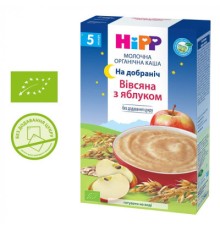 Дитяча каша HiPP молочна вівсяна з яблуком На добраніч 250 г (9062300140276)