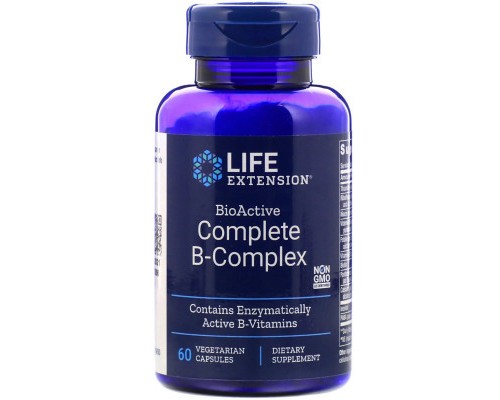 Вітамін Life Extension Комплекс Вітамінів Групи В, BioActive Complete B-Complex, 60 (LEX-19456) Вітамін Life Extension Комплекс Вітамінів Групи В, BioActive Complete B-Complex, 60 (LEX-19456)