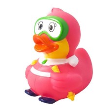 Іграшка для ванної Funny Ducks Качка Лижниця рожева (L1635)