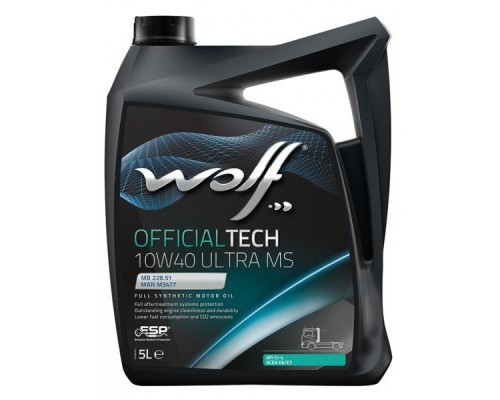 Моторна олива Wolf OFFICIALTECH 10W40 ULTRA MS 5л (8307317)