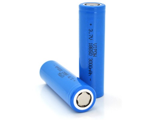 Акумулятор 18650 3000mAh, FlatTop, 3.7V, Blue Vipow (ICR18650-3000mAhFT) 