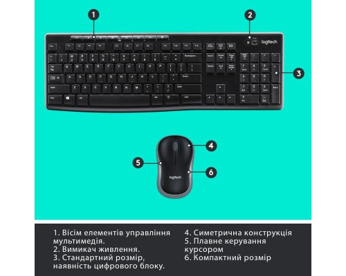 Комплект Logitech MK270 Wireless UA Black (920-004508)
